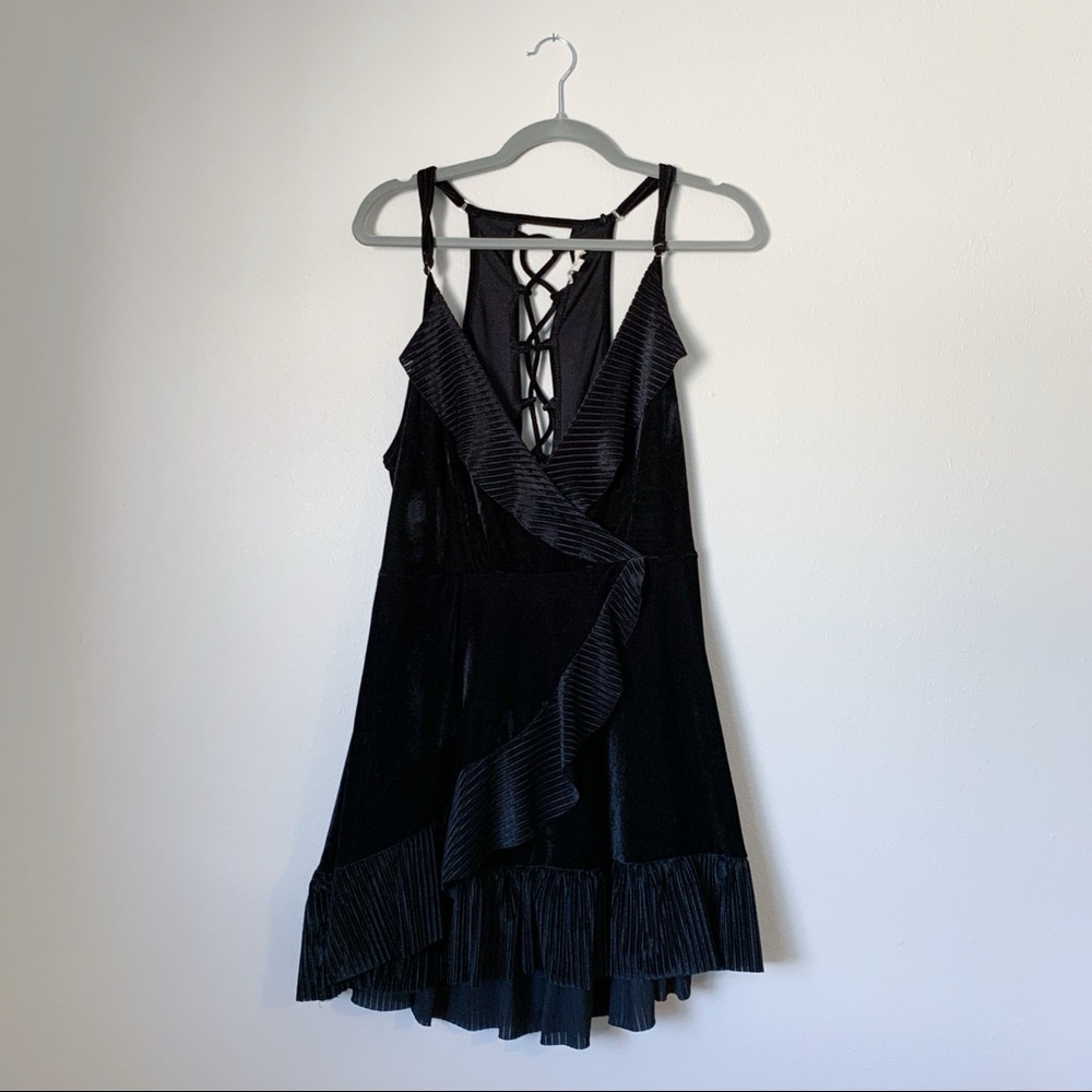 POL Kari Corset Bodice Velvet Dress